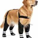 Waterproof Dog Boots for Dogs Dog Paw Protectors Dog Suspender Boots Anti-Slip Pet Shoes for Outdoor Walking Stay-On,Dirt-Proof Comfortable Booties L