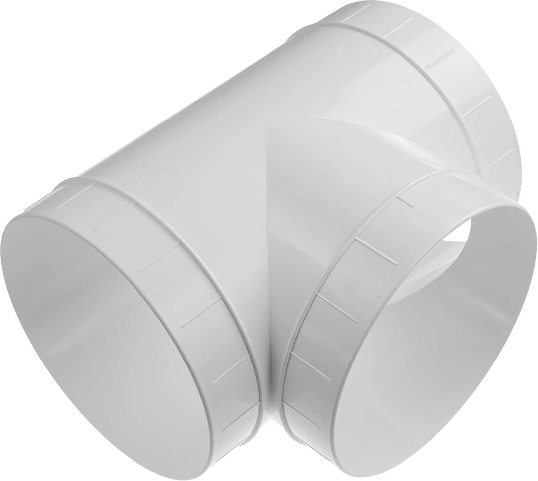 Vent Systems 6'' Inch Duct Connector 3 Way Hose Adapter/Splitter for Hose T-Shape Round Pipe Connector- Extractor Fan - Duct Hose Dryer Vent T Connector - 6 Inch 3 Way Fitting