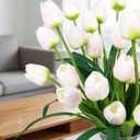 2 x Homsunny 18.9 "Large Pink and White Imitation Tulip Artificial Flowers, 30-Piece Pack. Perfect for spring weddings, Valentine's Day, Easter, Mother's Day, and elegant home and table vase arrangements.