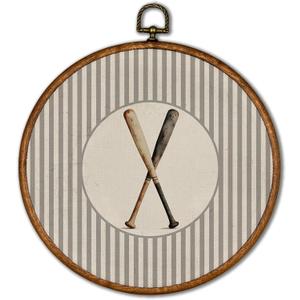 KSDUT Vintage Baseball Wall Art Decor - Retro Sports Trendy Wall Art Canvas Frame Hanging Prints, Nursery Sports Gallery Round Artwork Decor for Kids Boys Room Home Decorations 10"x10" (basketball-2)