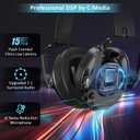 SENZER Wireless Gaming Headset with Microphone - 7.1 Surround Sound, Noise Canceling Mic, 2.4GHz Wireless & Bluetooth 5.3 - Foldable Gaming Headphones for PC PS5 PS4 (Not Xbox Compatible)