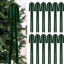Janinka 12 Pcs Green Velvet Ribbon Bows Christmas Tree Decorations 23.5x15.5 Inch Rustic Neutral Large Velvet Vintage Christmas Swag Ornaments Staircase Wreath Bows Tree Topper Bow
