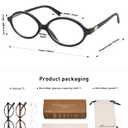 AMOMOMA Trendy Oval Reading Glasses for Women,Men Blue Light Blocking Computer Readers Retro Metal Frame AM6167