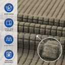 KEKUOU Stretch Single Sofa Slipcover 1 Piece Couch Sofa Cover (31"-55") Furniture Protector 1 Seater Sofa with Elastic Bottom for Kids,Pet.Jacquard Small Checked Pattern Fabric(Small,Khaki)