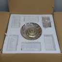 AGV LIGHTING Elegant Glass Chandelier Light Fixture, Modern Vintage Pendant Chandelier Lighting for Dining Room, D18 x H10, 2- Tier Shade & Brass Gold Finish