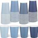 URATOT 60 Pieces 9 Ounce Disposable Paper Cups Gradient Blue Party Cups Drinking Cups for Party, DIY, and Holiday, 4 Colors