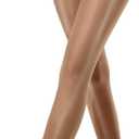 MANZI Women's Shiny Pantyhose Sheer Shimmer Tights High Waist Oil Shimmery Ultra Silky Nylons Pantyhose (Brown, Large)