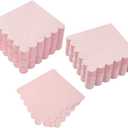 200 Pack Cocktail Napkin 2-Ply Scalloped Edged Dessert Napkins Folded 5 x 5 Inches Disposable Napkins for Dinner Wedding Birthday Party Bridal Anniversary Reception Event (Pink)