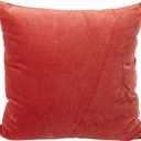 Creative Co-Op Cotton Velvet Square Pillow, Rust Finish, 18" x 18" x 1.5"