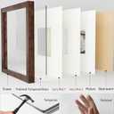 Yaetm 10x10 Square Picture Frame with Double Floating Ivory Mat 4x4, Brown Wood Grain Photo Frame with HD Tempered Glass for Wall Gallery, Home and Office, Wall Mounting, 3 Pack