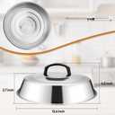 HaWare 12.6 Inch Cheese Melting Dome Wok Lids, Round Stainless Steel Basting Cover Lids with Heat Resistant Handle, for Flat Top Griddle Grill Cooking Indoor or Outdoor, Camp BBQ Accessories, 2 Domes