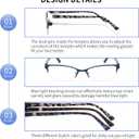3-Pack Reading Glasses for Women Blue Light Blocking Metal Half Frame Computer Readers Anti UV/Eye Strain/Glare