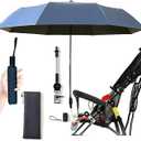 Universal Baby Parasol, Baby Stroller Sun Shade Sun Protection Sun Shade for Strollers, Waterproof Umbrella for Trolley Bike Wheelchair Buggy Fishing, Bicycle Umbrella with Holder Clip ClampDark blue