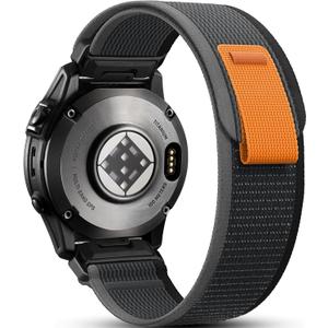 Compatible with Garmin Fenix 6 Pro/6/7/7 Pro/5/5 Plus Bands, 22mm Quickfit Nylon Sport Replacement Watch Bands compatible with Forerunner 945/935/Approach S60/S62/Instinct 2 (Black Grey)