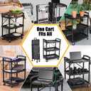 FUTURELAB Portable Folding Service Cart - 3 Tier 330LBS Capacity - Rolling Utility Foldable Cart with Wheels for Warehouse Home Workshops Garages Restaurants Offices