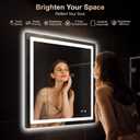 Delma LED Bathroom Mirror with Lights, 30x30 Vanity Mirror for Bathroom Wall, Anti-Fog, Dimmable, Front Lit & Backlit, Memory Function, Shatterproof Tempered Glass, 3 Color Modes(Horizontal/Vertical)