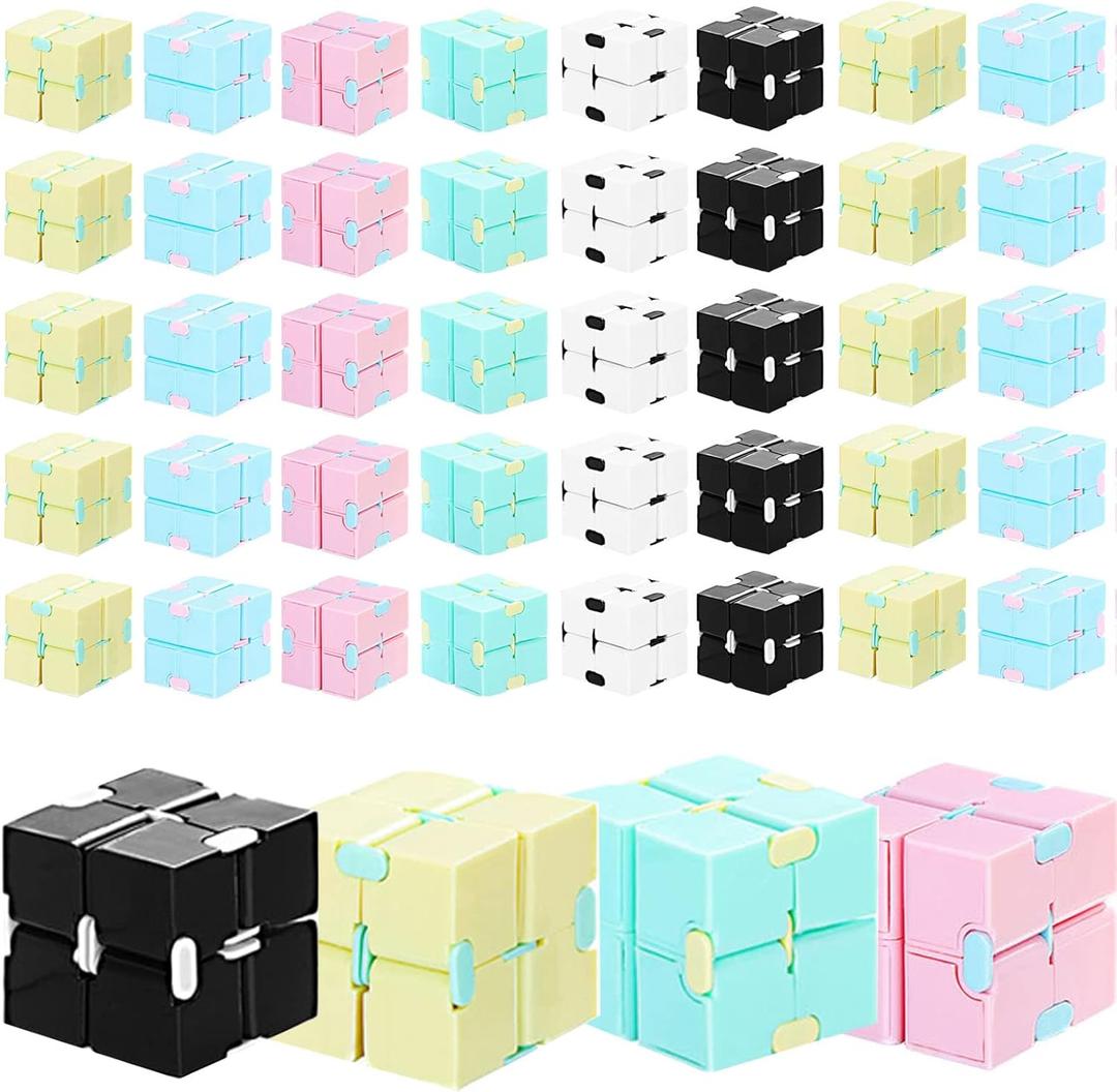 Chivao 36 Pcs Infinity Cube Sensory Toy Handheld Infinite Fidget Blocks Toy Flipping Hand Cube Desk Gadget Valentines Day Gifts Portable for Adult Kids Anxiety Stress Relief(Sweet Style)