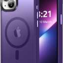 Vlanxie Upgraded Magnetic for iPhone 13 Case/ iPhone 14 Case, [Compatible with Magsafe & Military-Grade Protection] Slim Translucent Matte Phone Case for iPhone 13/ 14 6.1 inch, Deep Purple