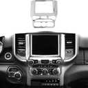 RT-TCZ for RAM Navigation Panel Dash Air Conditioning Vents Trim Cover for Dodge RAM 2018 Up Chrome Interior Accessories (Silver)