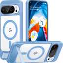 TORRAS Magnetic & Stand for Google Pixel 10 Pro Case/Pixel 10 Case, Fit for MagSafe, Mil-Grade Drop Protection, Slim Fit for Google Pixel 10/10 Pro Phone Case with Flush Kickstand, Translucent Blue