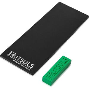 Hutsuls Black Leather Strop with Compound - Get Razor-Sharp Edges with Stropping Kit, Green Honing Compound & Vegetable Tanned Two Sided Leather Strop Knife Sharpener Step-by-Step Guide Included