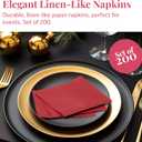 Prestee Linen Feel Guest Towels - Paper Hand Towels - Cocktail Napkins - 5inch Folded / 9.5inch Unfolded - 200 count - Soft and Absorbent Disposable Napkins for Parties and Events - Red