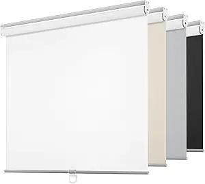 ChrisDowa Cordless Free-Stop 100% Blackout Blinds for Windows, Roller Windows Shades with Thermal Insulated, UV Protection Fabric for Living Room, Office and Home. Easy to Install.White,20" W X 72" H