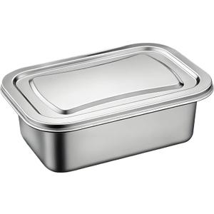 Stainless Steel Ice Cream Container Refrigerator Ice Cream Container Stainless Steel Food Containers with Steel Lids Metal Freezer Food Preservation Box Stainless Steel Container with Lid (0.7L) (6.7x4.3x2.8in/24 FL Oz)