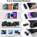 wireless lavalier microphone, suitable for iPhone/Android phones/cameras/computers/four in one lavalier microphone, suitable for video and audio recording, TikTok, etc., with microphone Bags, black
