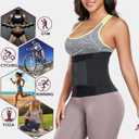 Waist Trainer Belt for Women Belly Fat Waist Cincher Trimmer Ab Belt Tummy Control Body Shaper with Triple Wrap (Black, L)