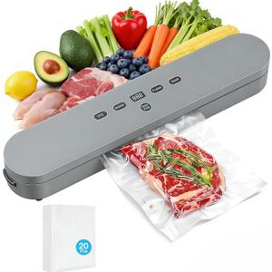 75kPa Compact Vacuum Sealer for Food, 4-in-1 Food Sealer with Digital Timer, Perfect for Freezer Storage