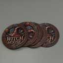 AB-142 Witch's House Coaster, 5 Pcs Non-Slip Coaster Pads for Bar, Kitchen, Dining Room, Unique Housewarming Gifts for Home Decor