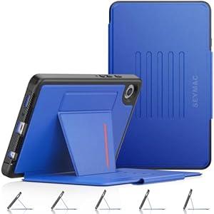 SEYMAC stock Case for Samsung Galaxy Tab A9 8.7'', Case with Magnetic Multi-Angles Stand, Card Slot for Galaxy Tab A9 8.7'' SM-X110/ X115/ X117, (Blue)