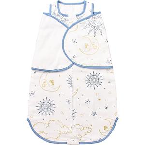 Sleepsack Baby Swaddle, 3-Way Adjustable Wearable Blanket 0-12 Months, Swaddles Newborn Infant Sleep Sack Soft Transition Swaddling Rayon Cotton Sleeping Bag, Sun