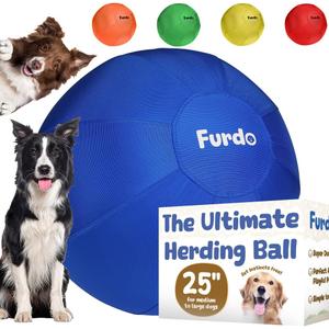 25" Herding Ball for Dogs, for Australian Shepherd, for Cattle, for Border Collie, for Blue Heelers & Other Medium to Large Dogs, Herding Dog Ball, Herding Dog Toys, Horse Ball - Blue