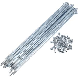 1 Set Bicycle Spokes 12G 220mm Length Bike Wheel Spokes Universal Carbon Steel Galvanized Silver Tone Nipple