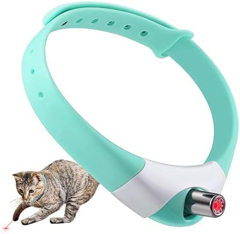 MZINGALL Automatic Cat Toys Laser Collar with Red Light, Interactive Cat Toys for Bored Indoor Cats, Rechargeable Electric Laser Pointer Cat Toy Wearable Collar for Kitten