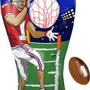 Island Genius Inflatable Football Target Toss Toy and Game for Boys Ages 8-12, 60 inch Receiver with Mini Soft Football