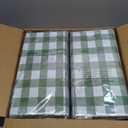 48 Pcs Sage Green Gingham Disposable Tablecloth, 54 x 108 Inch Plastic Checkered Table Cloth for Party, Picnic, Wedding, Baby Shower, Outdoor Birthday Decorations