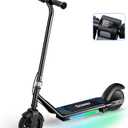 iScooter IK3/IK3Pro Electric Scooter for Kids Aged 6-12, LED Display, 3 Speeds, 3 Heights (IK3Pro), Magnetic Charging, 150W Motor, Colorful Lights (Black)