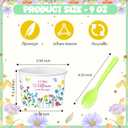 2 x Yungyan 48 Pcs Wildflower Baby Shower Treat Snack Cups 9oz Disposable Ice Cream Bowls a Little Wildflower Is on the Way Paper Cups with Spoons for Birthday Floral Spring Summer Party Decor Supplies