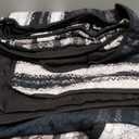 DJY Black Striped Quilt Set King Size, Boho Stripe Patchwork Bedspread Coverlet Set Soft Microfiber Quilt Bedding Set 3 Pieces for All Season(104"x90")
