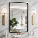 EchosLife 24x36 Black Bathroom Mirror for Wall