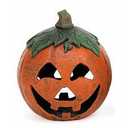 Cast Iron Jack O Lantern Candle Holder, Lighted Pumpkin Decor for Outside, Faux Pumpkin Lantern for Porch, Patio & Tabletop Halloween Decoration