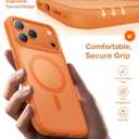 TORRAS Magnetic Shockproof for iPhone 17 Pro Case, Camera Control, Fit for MagSafe, Military-Grade Protection, Translucent Slim Case for iPhone 17 Pro Phone Case Anti-Fingerprint, Cosmic Orange