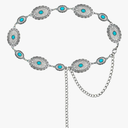 TOPACC Western Metal Concho Belt for Women Cowgirl Chain Belts for Dresses Jeans Country Concert Outfit