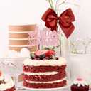 7 x Gyufise 1Pc Little Sweetheart Cake Topper Pink Glitter Happy Valentine's Day Cake Topper Decoration for Valentine Theme Birthday Bridal Shower Baby Shower Wedding Decoration Supplies