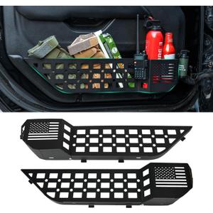 Metal Front Door Storage Box Pockets Door Side Insert Organizer with Cup Holder Compatible with Jeep Wrangler JL JLU 2018-2023 &Gladiator JT 2020-2023 Interior Accessories, 2pc