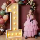 4FT Marquee Numbers, Large Light Up Numbers 1 for 1st Birthday Decor | Light Up Sign 1, Numeros 1 De Cumpleaños for 1st First Birthday Anniversary Decor, Warm Yellow Light 21 Pcs Accessory Set