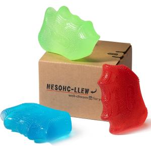 Ergonomic Stress Balls for Adults, Hand Therapy Balls for Arthritis Relief - Set of 3, 30/50/80 lbs, TPR Material, Perfect Palm Fit, Durable & Easy to Clean